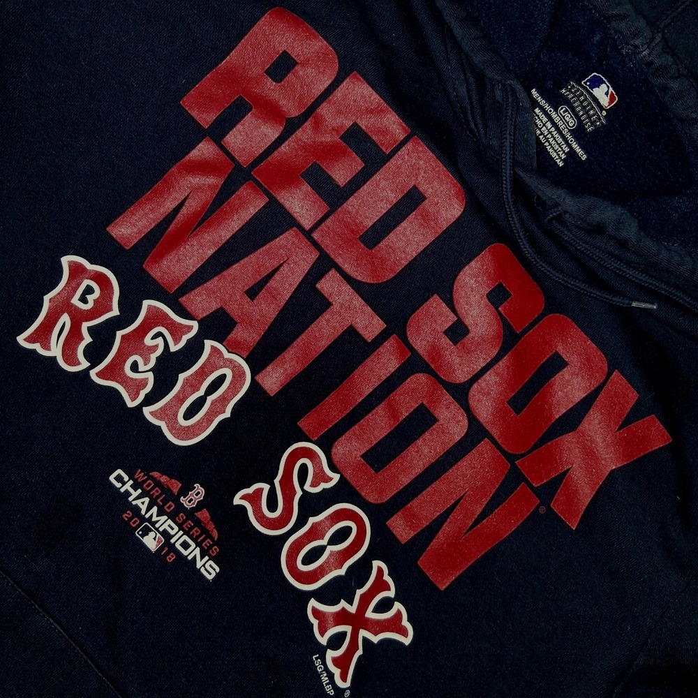 Boston Red Sox Nation World Series Champions 2018 Hoodie Navy Blue Men's Large